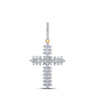 Radiant Devotion: 10kt Yellow Gold Diamond Cross Pendant product  Top View from Splendid Jewellery