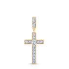 Radiant Faith: 10kt Yellow Gold Diamond Cross Pendant product  Top View from Splendid Jewellery