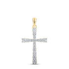 Radiant Reflections: 10kt Yellow Gold Diamond Cross Pendant product  Top View from Splendid Jewellery