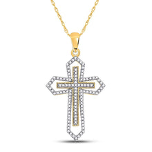 Load image into Gallery viewer, Gothic Elegance Diamond Cross Pendant product  Top View from Splendid Jewellery