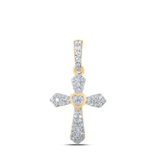 Load image into Gallery viewer, Radiant Love Diamond Cross Pendant product  Top View from Splendid Jewellery