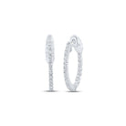 Diamond Elegance: 10kt White Gold Inside Outside Hoop Earrings - Splendid Jewellery