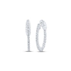 Diamond Elegance: 10kt White Gold Inside Outside Hoop Earrings - Splendid Jewellery