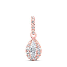 Load image into Gallery viewer, Radiant Rose Gold Diamond Halo Pendant - 1/6 Ct.t.w. Pear Diamond Fashion Pendant - Alternate view 1 from Splendid Jewellery