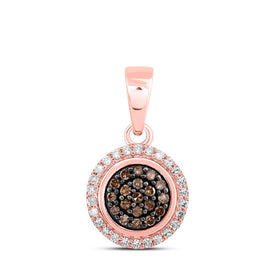 Radiant Rose Gold Brown Diamond Cluster Pendant - A Captivating Jewel of Elegance and Brilliance - Alternate view 1 from Splendid Jewellery