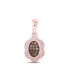 10kt Rose Gold Brown Diamond Oval Pendant - A Mesmerizing Masterpiece - Alternate view 1 from Splendid Jewellery