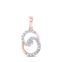 Load image into Gallery viewer, Radiant Rose Gold Diamond Pendant | 10kt Rose Gold Womens Round Diamond Fashion Pendant 1/4 Cttw - Alternate view 1 from Splendid Jewellery