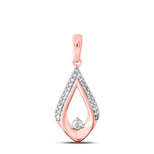 Load image into Gallery viewer, Rose Gold Diamond Swirl Pendant | 10kt Rose Gold Womens Round Diamond Fashion Pendant 1/8 Cttw - Alternate view 1 from Splendid Jewellery