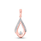 Rose Gold Diamond Swirl Pendant | 10kt Rose Gold Womens Round Diamond Fashion Pendant 1/8 Cttw - Alternate view 1 from Splendid Jewellery