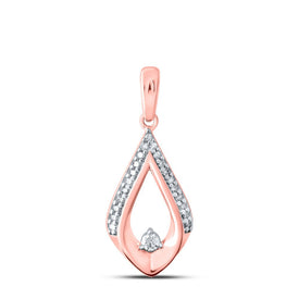 Rose Gold Diamond Swirl Pendant | 10kt Rose Gold Womens Round Diamond Fashion Pendant 1/8 Cttw - Alternate view 1 from Splendid Jewellery