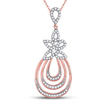Load image into Gallery viewer, Nested Teardrop Diamond Pendant in 10kt Rose Gold - A Mesmerizing Elegance - Alternate view 1 from Splendid Jewellery