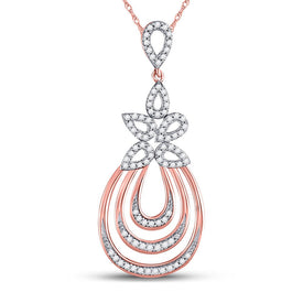 Nested Teardrop Diamond Pendant in 10kt Rose Gold - A Mesmerizing Elegance - Alternate view 1 from Splendid Jewellery
