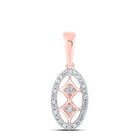 Romantic Rose Gold Diamond Oval Pendant - A Timeless Treasure - Alternate view 1 from Splendid Jewellery