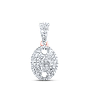 Diamond Fashion Pendant | 10kt Rose Gold Womens Round Diamond Oval Pendant 1/3 Cttw | Splendid Jewellery GND