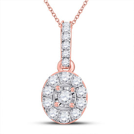 Radiant Rose Gold Diamond Halo Pendant - Alternate view 1 from Splendid Jewellery
