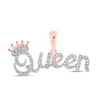 Regal Rose Gold Diamond Crown Pendant - Fit for a Queen - Alternate view 1 from Splendid Jewellery