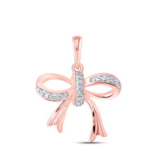 Load image into Gallery viewer, Enchanting Rose Gold Diamond Bow Pendant - Alternate view 1 from Splendid Jewellery