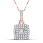 Romantic Rose Gold Diamond Square Pendant - A Captivating Masterpiece - Alternate view 1 from Splendid Jewellery