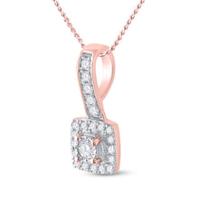 Load image into Gallery viewer, Radiant Rose Gold Diamond Square Pendant: A Captivating Masterpiece - Alternate view 2 from Splendid Jewellery