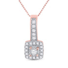 Radiant Rose Gold Diamond Square Pendant: A Captivating Masterpiece - Alternate view 1 from Splendid Jewellery