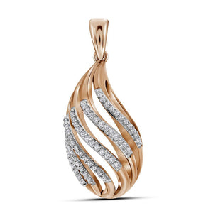 Diamond Fashion Pendant | 10kt Rose Gold Womens Round Diamond Strand Fashion Pendant 1/6 Cttw | Splendid Jewellery GND