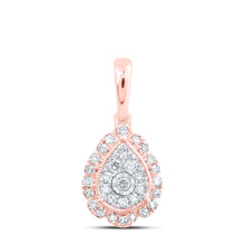 Load image into Gallery viewer, Enchanting Rose Gold Diamond Teardrop Pendant - Alternate view 1 from Splendid Jewellery