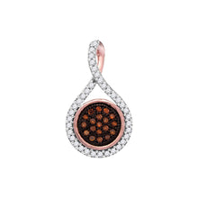Load image into Gallery viewer, Fiery Romance: 10kt Rose Gold Red Diamond Cluster Pendant - Alternate view 1 from Splendid Jewellery