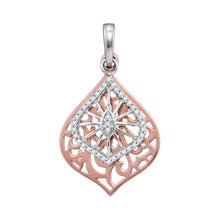Load image into Gallery viewer, Eternal Elegance: Two-Tone Gold Diamond Openwork Pendant - Alternate view 1 from Splendid Jewellery