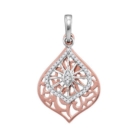Eternal Elegance: Two-Tone Gold Diamond Openwork Pendant - Alternate view 1 from Splendid Jewellery