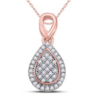 10kt Two-tone Gold Diamond Teardrop Pendant - A Radiant Symphony of Elegance - Alternate view 1 from Splendid Jewellery