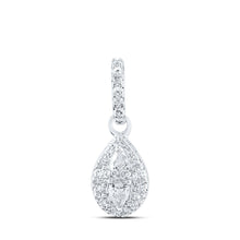 Load image into Gallery viewer, Splendid Pear Diamond Fashion Pendant Top view from the 10Kt White Gold Womens Pear Diamond Fashion Pendant 1 6 Cttwpin216441 collection by Splendid Jewellery