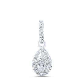 Splendid Pear Diamond Fashion Pendant Top view from the 10Kt White Gold Womens Pear Diamond Fashion Pendant 1 6 Cttwpin216441 collection by Splendid Jewellery