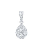 Captivating Teardrop Diamond Pendant Top view from the 10Kt White Gold Womens Pear Diamond Teardrop Pendant 1 3 Cttwpin219125 collection by Splendid Jewellery