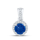 Enchanting Blue Diamond Solitaire Pendant - 10kt White Gold Women's Jewelry Top view from the 10Kt White Gold Womens Round Blue Color Enhanced Diamond Solitaire Pendant 5 8 Cttwpin289870 collection by Splendid Jewellery