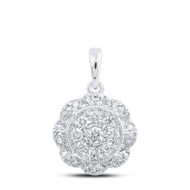 Eternal Radiance Diamond Circle Pendant Top view from the 10Kt White Gold Womens Round Diamond Circle Pendant 1 3 Cttwpin219044 collection by Splendid Jewellery