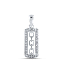 Load image into Gallery viewer, 10kt White Gold Diamond Elegance Pendant Top view from the 10Kt White Gold Womens Round Diamond Fashion Pendant 1 10 Cttwpin210810 collection by Splendid Jewellery