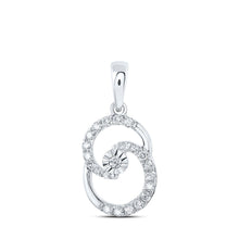 Load image into Gallery viewer, Radiant Brilliance: 10kt White Gold Womens Round Diamond Fashion Pendant 1/4 Cttw Top view from the 10Kt White Gold Womens Round Diamond Fashion Pendant 1 4 Cttwpin219176 collection by Splendid Jewellery
