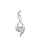 Radiant Halo Diamond Fashion Pendant Top view from the 10Kt White Gold Womens Round Diamond Fashion Pendant 1 5 Cttwpin214739 collection by Splendid Jewellery