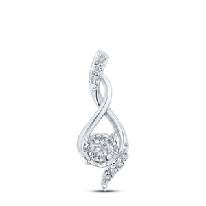 Diamond Fashion Pendant | 10kt White Gold Womens Round Diamond Fashion Pendant 1/5 Cttw | Splendid Jewellery GND