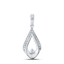 Load image into Gallery viewer, Splendid Brilliance: 10kt White Gold Womens Round Diamond Fashion Pendant Top view from the 10Kt White Gold Womens Round Diamond Fashion Pendant 1 8 Cttwpin215611 collection by Splendid Jewellery