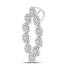 Load image into Gallery viewer, Radiant Reflections: 10kt White Gold Diamond Oval Fashion Pendant Side view from the 10Kt White Gold Womens Round Diamond Oval Fashion Pendant 3 4 Cttwpin281720 collection by Splendid Jewellery