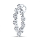 Radiant Reflections: 10kt White Gold Diamond Oval Fashion Pendant Side view from the 10Kt White Gold Womens Round Diamond Oval Fashion Pendant 3 4 Cttwpin281720 collection by Splendid Jewellery