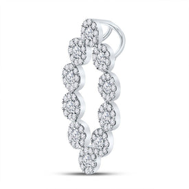 Radiant Reflections: 10kt White Gold Diamond Oval Fashion Pendant Side view from the 10Kt White Gold Womens Round Diamond Oval Fashion Pendant 3 4 Cttwpin281720 collection by Splendid Jewellery