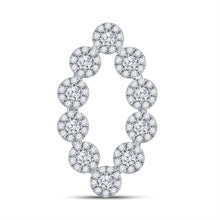 Load image into Gallery viewer, Radiant Reflections: 10kt White Gold Diamond Oval Fashion Pendant Top view from the 10Kt White Gold Womens Round Diamond Oval Fashion Pendant 3 4 Cttwpin281720 collection by Splendid Jewellery