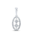 Elegant Romance Diamond Pendant Top view from the 10Kt White Gold Womens Round Diamond Oval Pendant 1 12 Cttwpin210821 collection by Splendid Jewellery