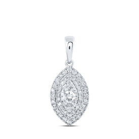 Radiant Brilliance: 10kt White Gold Womens Round Diamond Oval Pendant 1/2 Cttw Top view from the 10Kt White Gold Womens Round Diamond Oval Pendant 1 2 Cttwpin237202 collection by Splendid Jewellery