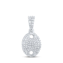 Load image into Gallery viewer, Splendid Jewellery&#39;s Dazzling Diamond Oval Pendant Top view from the 10Kt White Gold Womens Round Diamond Oval Pendant 1 3 Cttwpin219108 collection by Splendid Jewellery