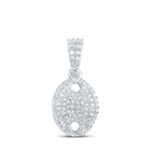 Splendid Jewellery's Dazzling Diamond Oval Pendant Top view from the 10Kt White Gold Womens Round Diamond Oval Pendant 1 3 Cttwpin219108 collection by Splendid Jewellery