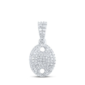 Splendid Jewellery's Dazzling Diamond Oval Pendant Top view from the 10Kt White Gold Womens Round Diamond Oval Pendant 1 3 Cttwpin219108 collection by Splendid Jewellery
