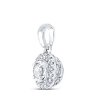 Radiant Halo Diamond Pendant | 10kt White Gold Womens Round Diamond Solitaire Pendant 1/4 Cttw Side view from the 10Kt White Gold Womens Round Diamond Solitaire Halo Pendant 1 4 Cttwpin289303 collection by Splendid Jewellery